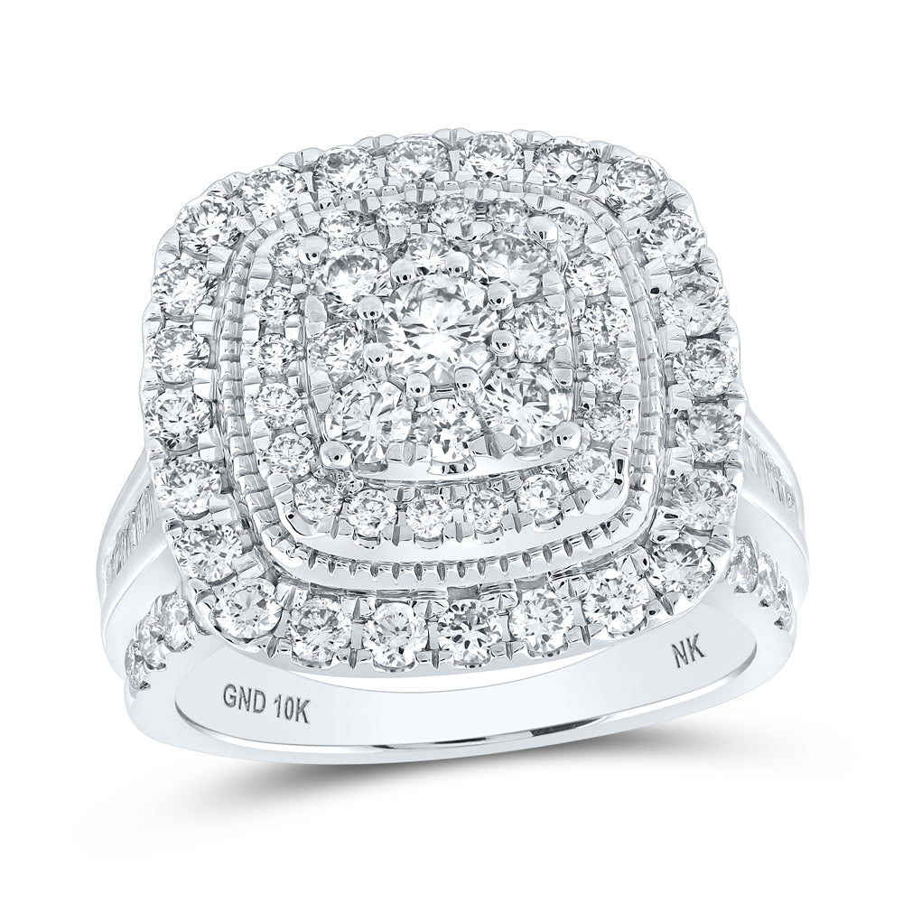 2CTW-DIA NK 1/5CT-CRD FASHION DOUBLE HALO BRIDAL RING