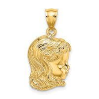 Load image into Gallery viewer, 14k Girl Head Charm
