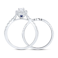 Load image into Gallery viewer, 1CTW-DIA NKE 1/3CT-CEME  SINGLE HALO BRIDAL SET
