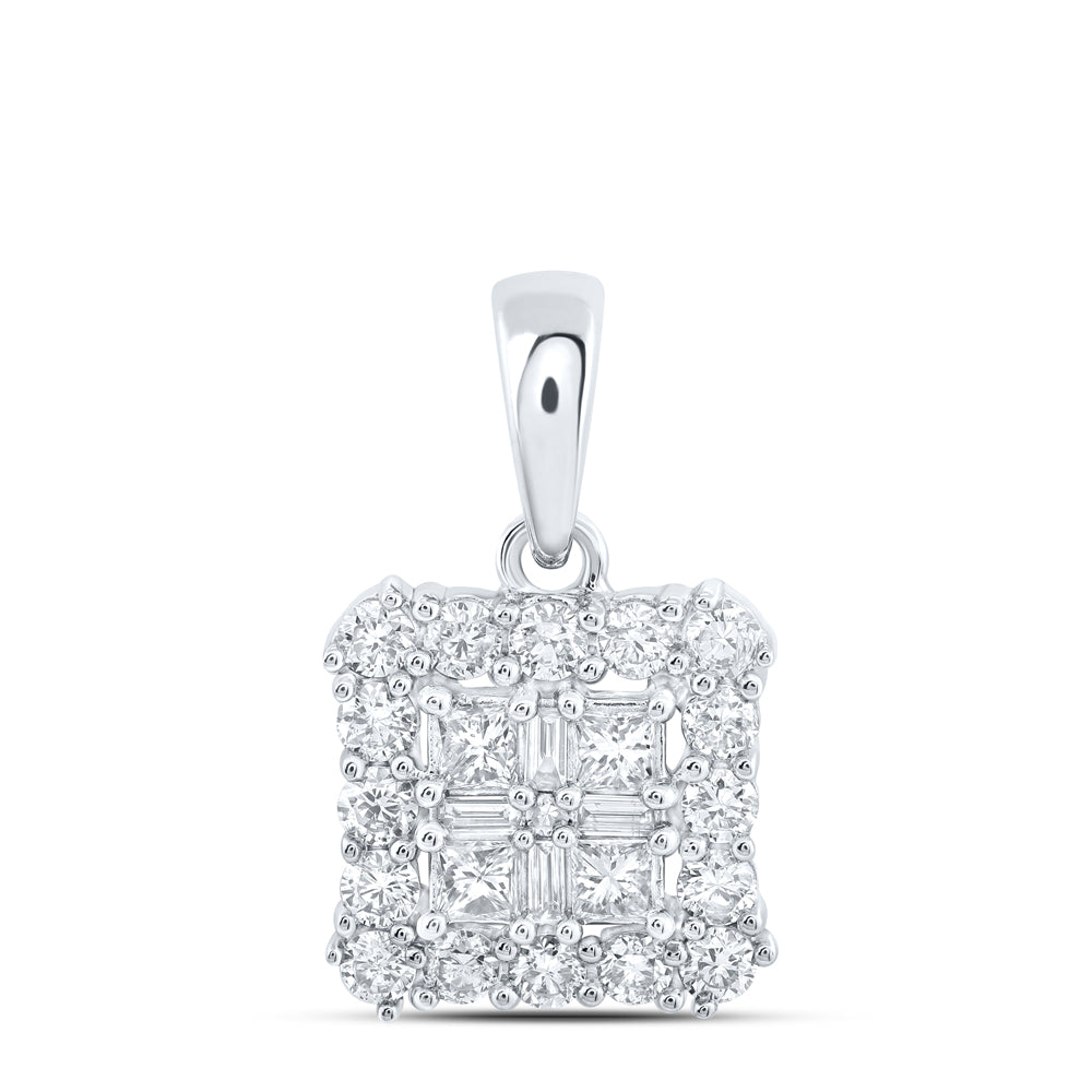 5/8CTW-DIA NK SQUARE PENDANT