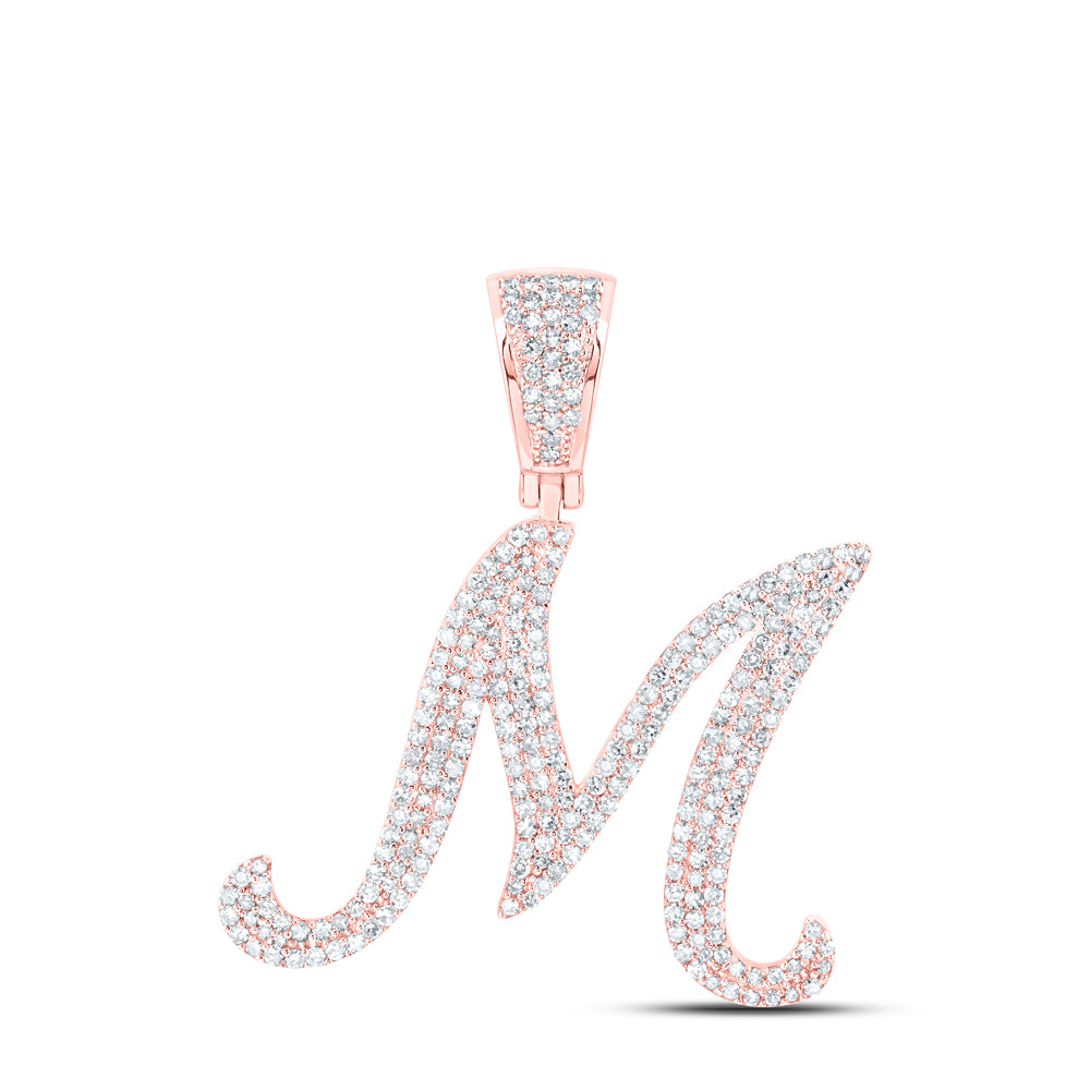 1 1/5CTW-DIA NK INITIAL "M" PENDANT