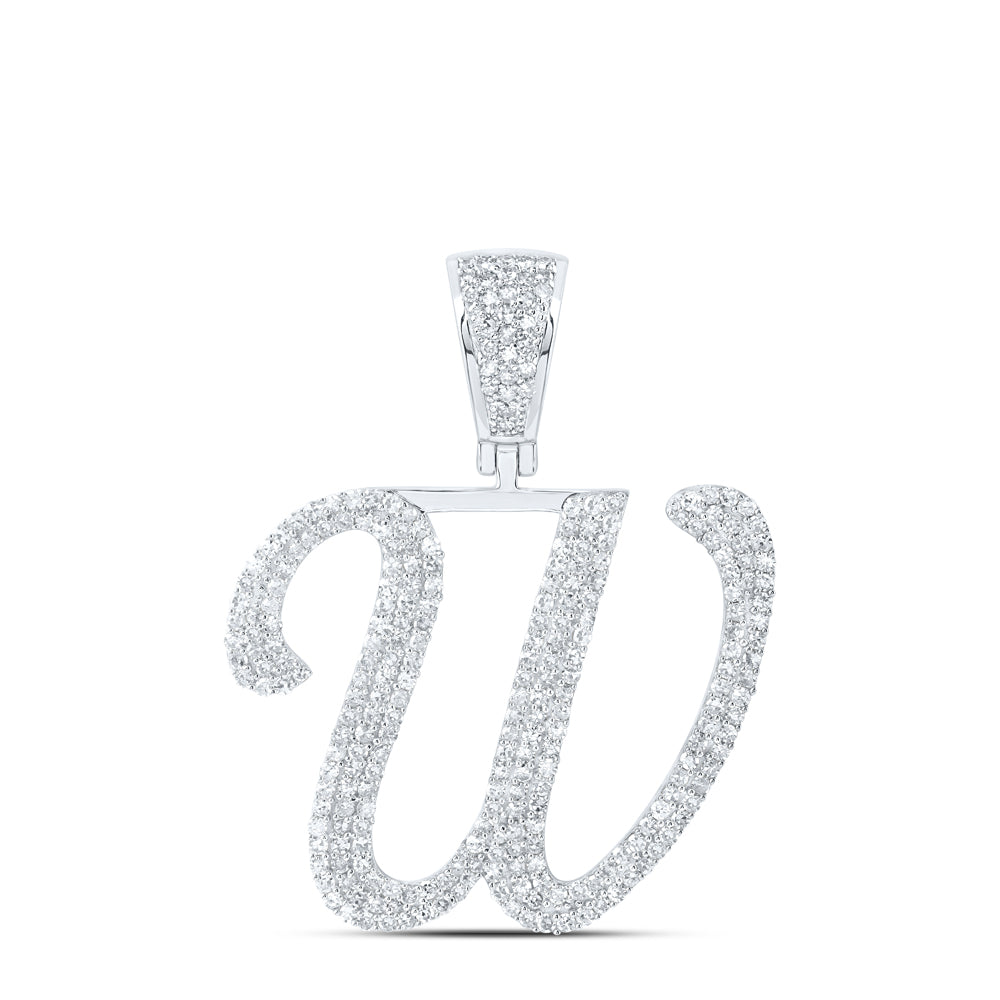 1 1/4CTW-DIA NK INITIAL "W" PENDANT