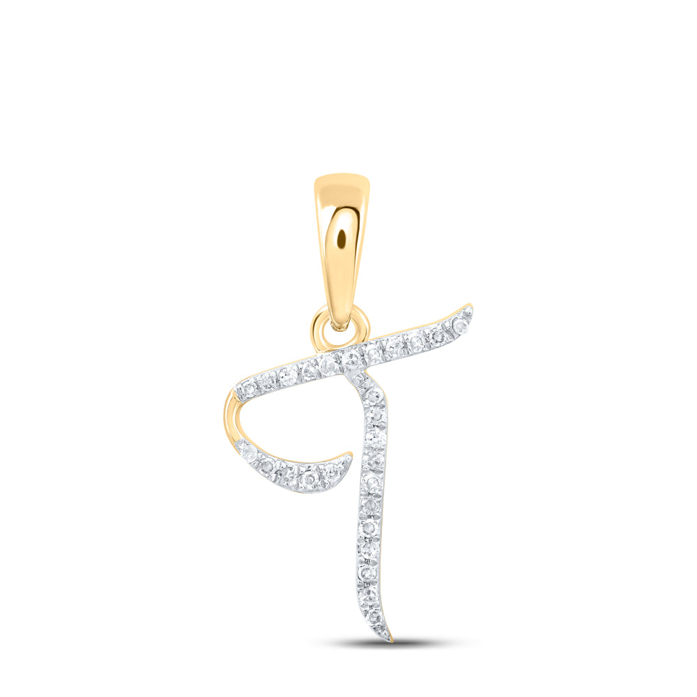 1/12CTW-DIA P1P2 GIFT INITIAL "T" PENDANT