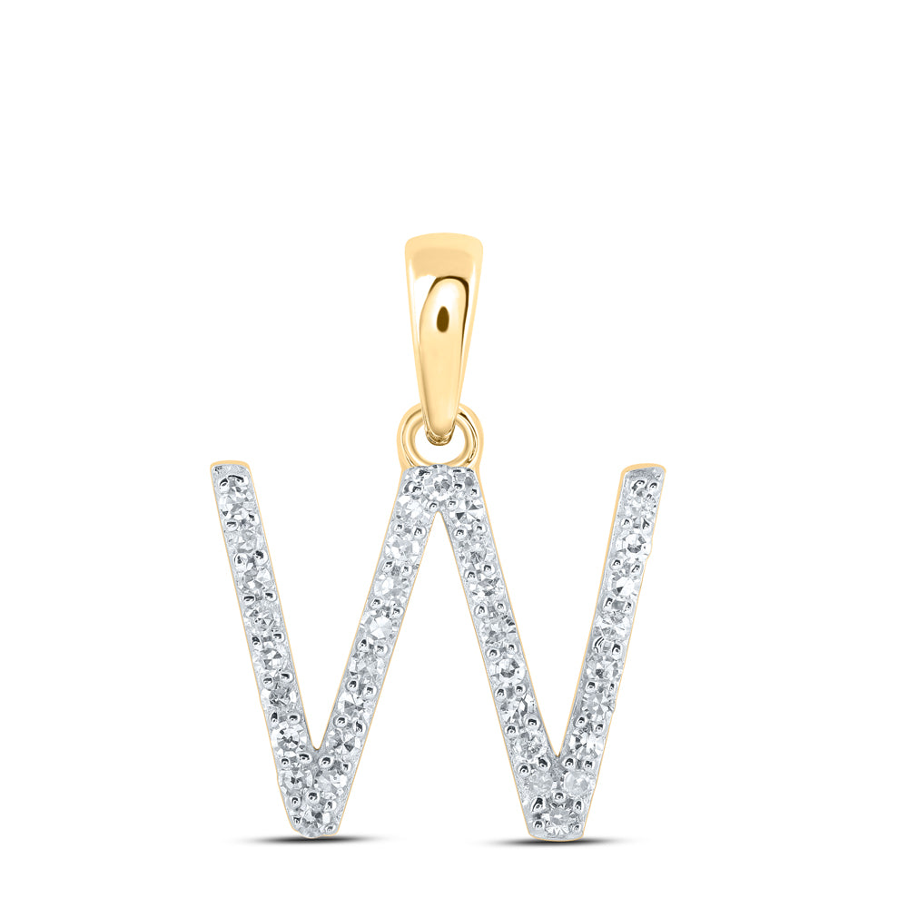1/8CTW-DIA NK INITIAL "W" PENDANT
