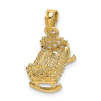 Load image into Gallery viewer, 14k  3D Baby Cradle Charm
