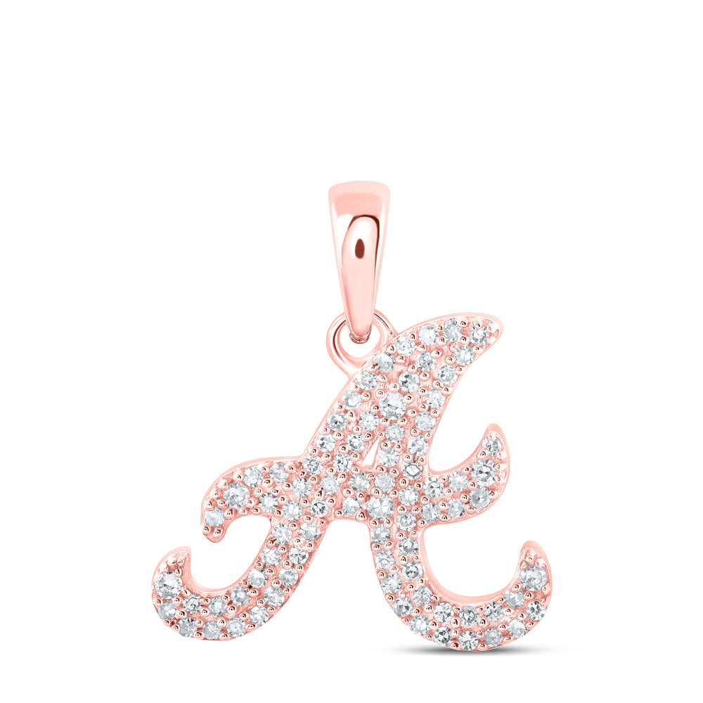 1/6CTW-DIA NK INITIAL "A" PENDANT