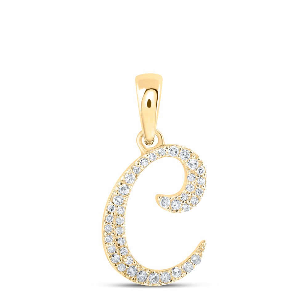 1/10 CTW-DIA NK INITIAL "C" PENDANT