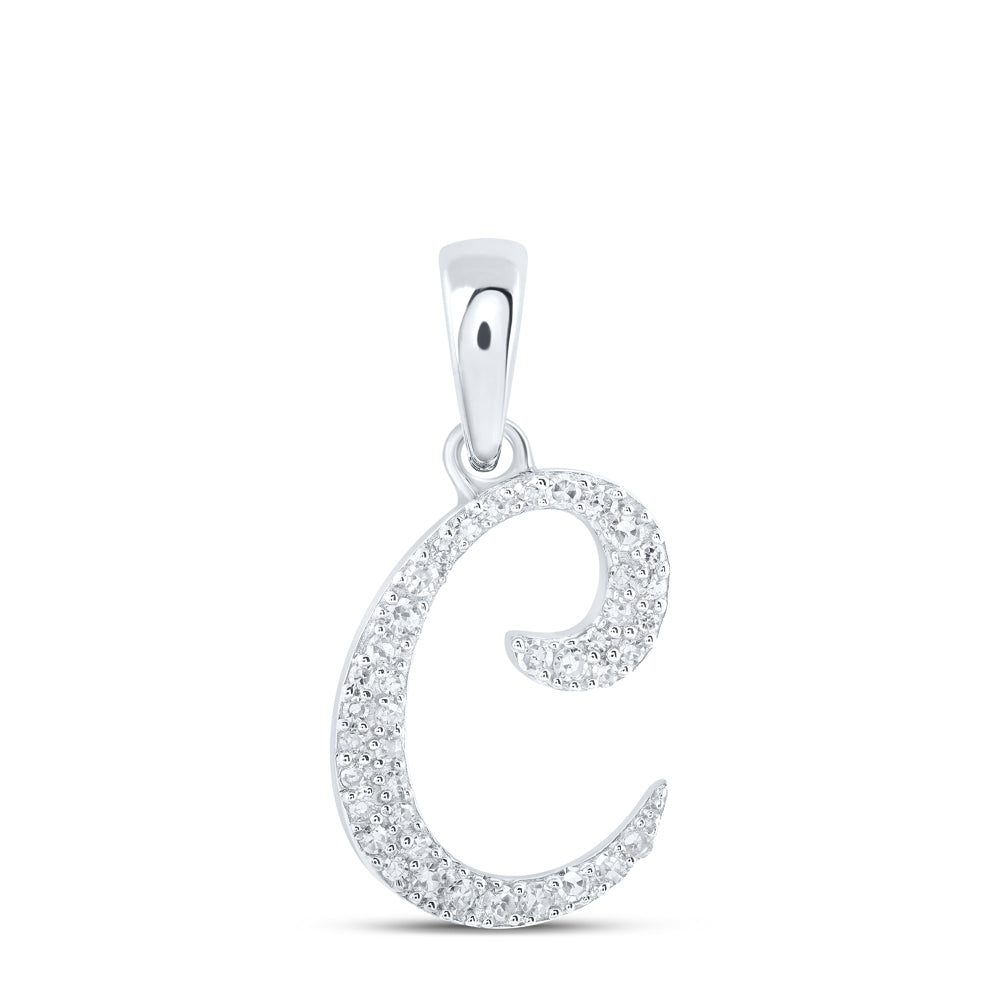 1/10 CTW-DIA NK INITIAL "C" PENDANT