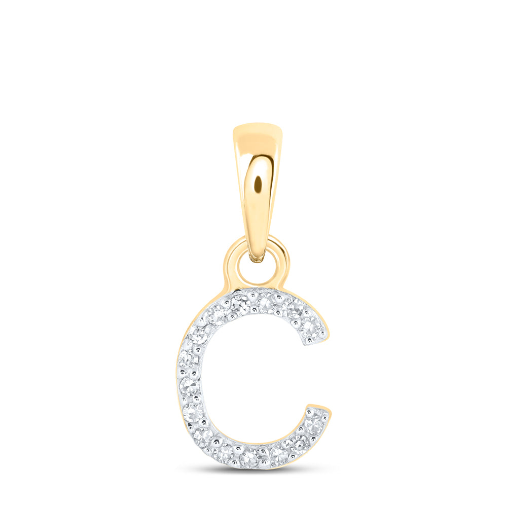 0.03CTW-DIA NK INITIAL "C" PENDANT