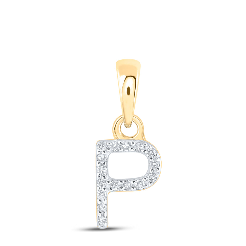 0.03CTW-DIA NK INITIAL "P" PENDANT