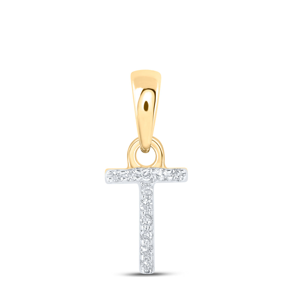 0.02CTW-DIA NK INITIAL "T" PENDANT