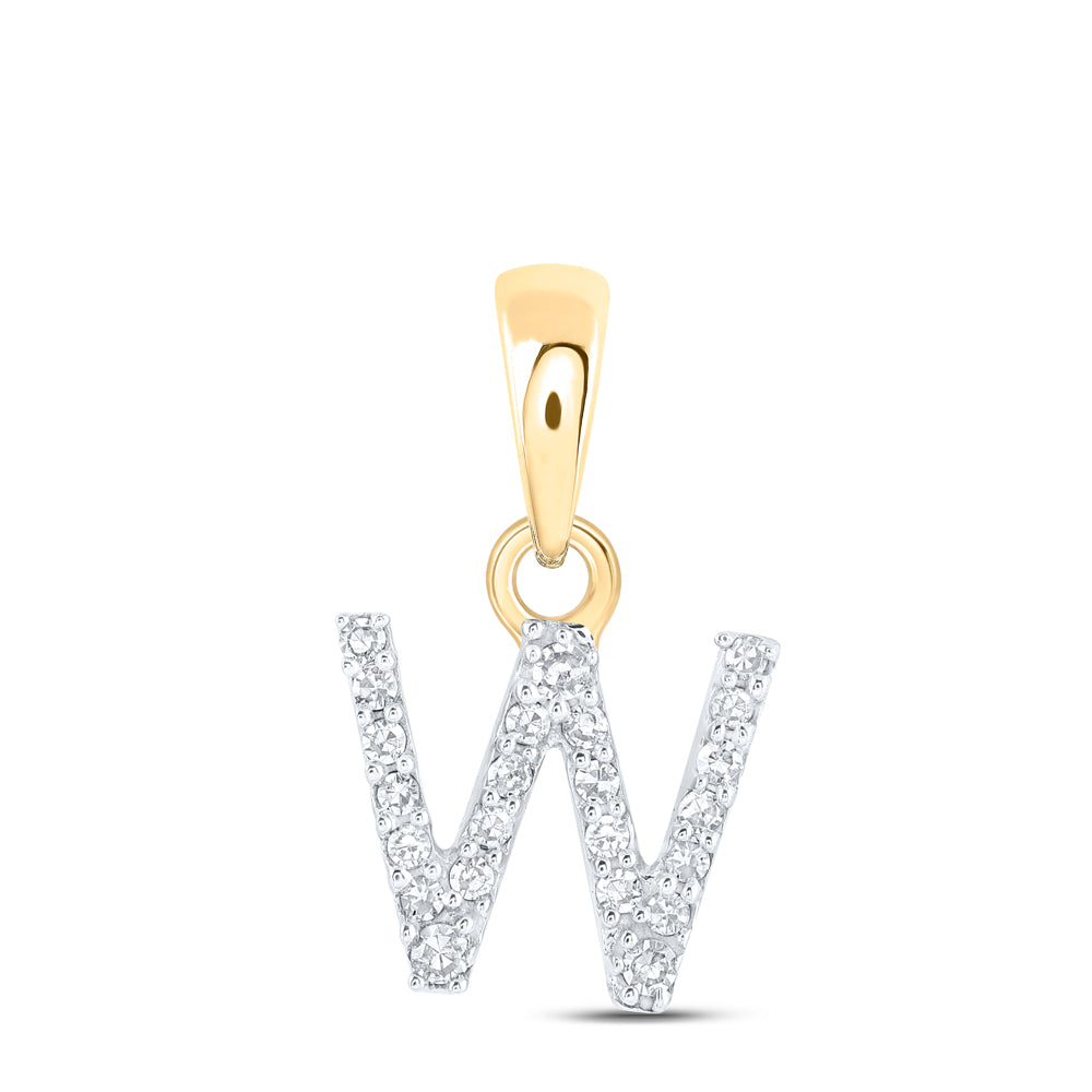 1/20CTW-DIA NK INITIAL "W" PENDANT