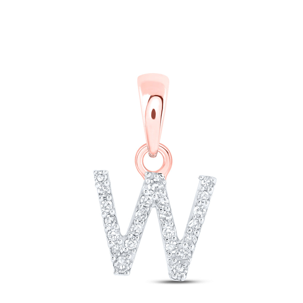 1/20CTW-DIA NK INITIAL "W" PENDANT