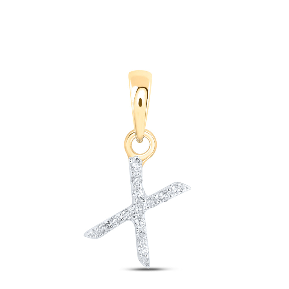 0.03CTW-DIA NK INITIAL "X" PENDANT