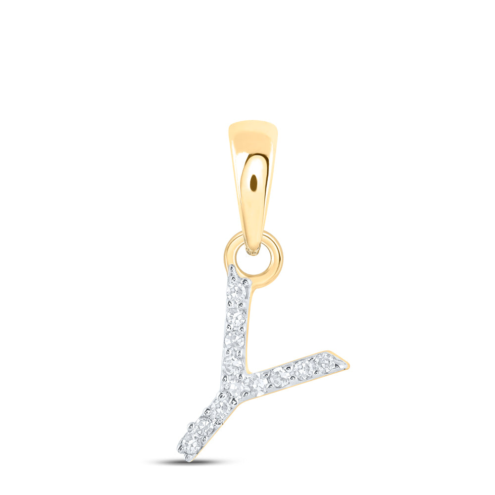 0.03CTW-DIA NK INITIAL "Y" PENDANT