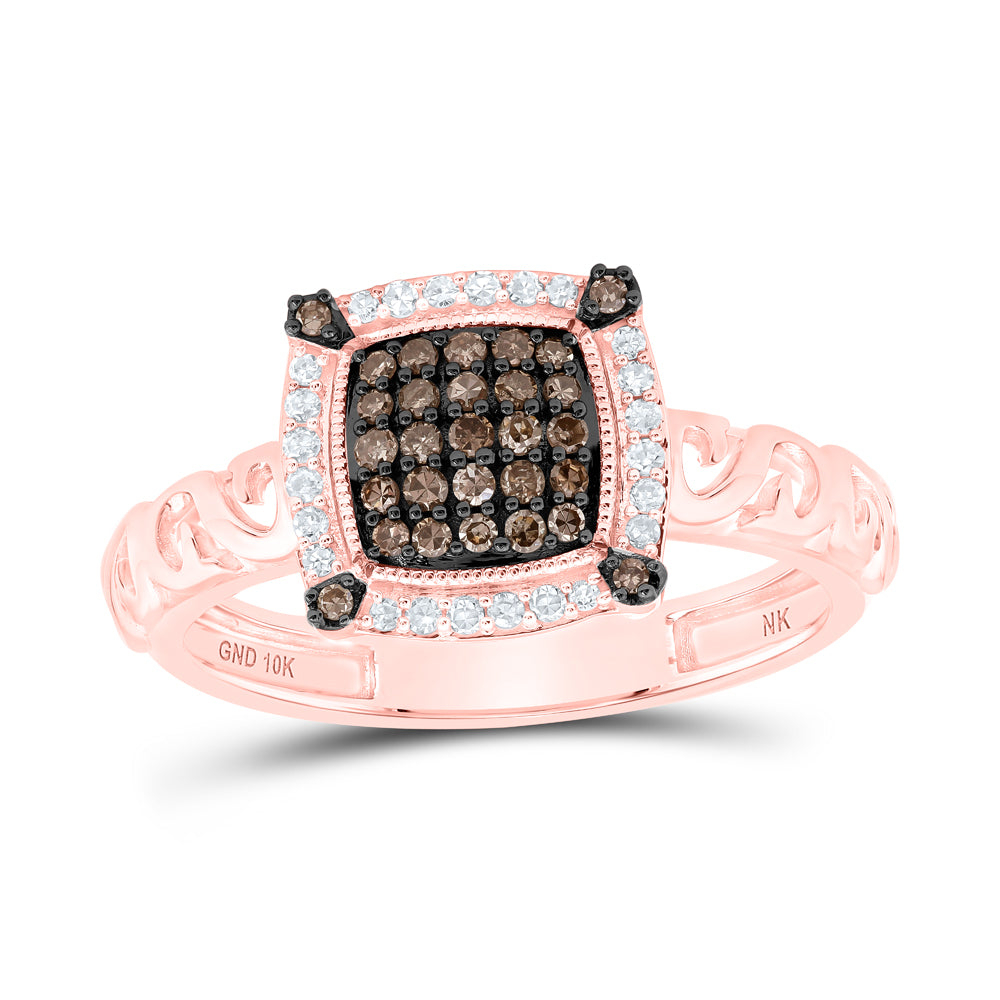1/4CTW-DIA NK BROWN RING