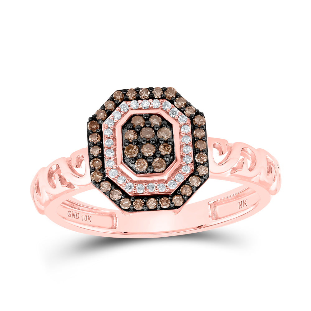 1/4CTW-DIA NK OCTAGON COGNAC NATURAL RING