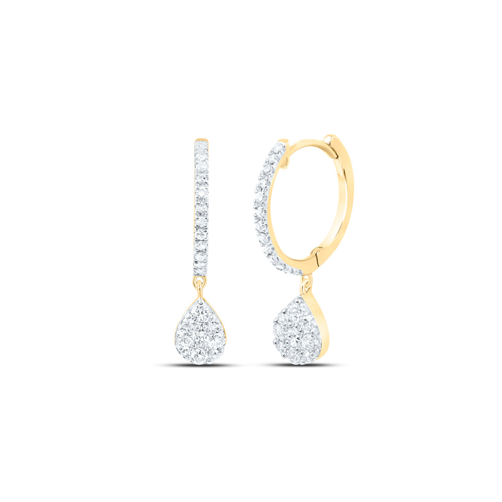 3/8CTW-DIA NK HOOPS DANGLING EARRING