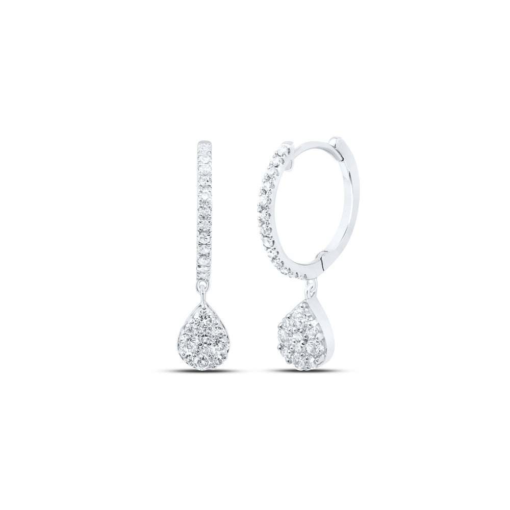 3/8CTW-DIA NK HOOPS DANGLING EARRING