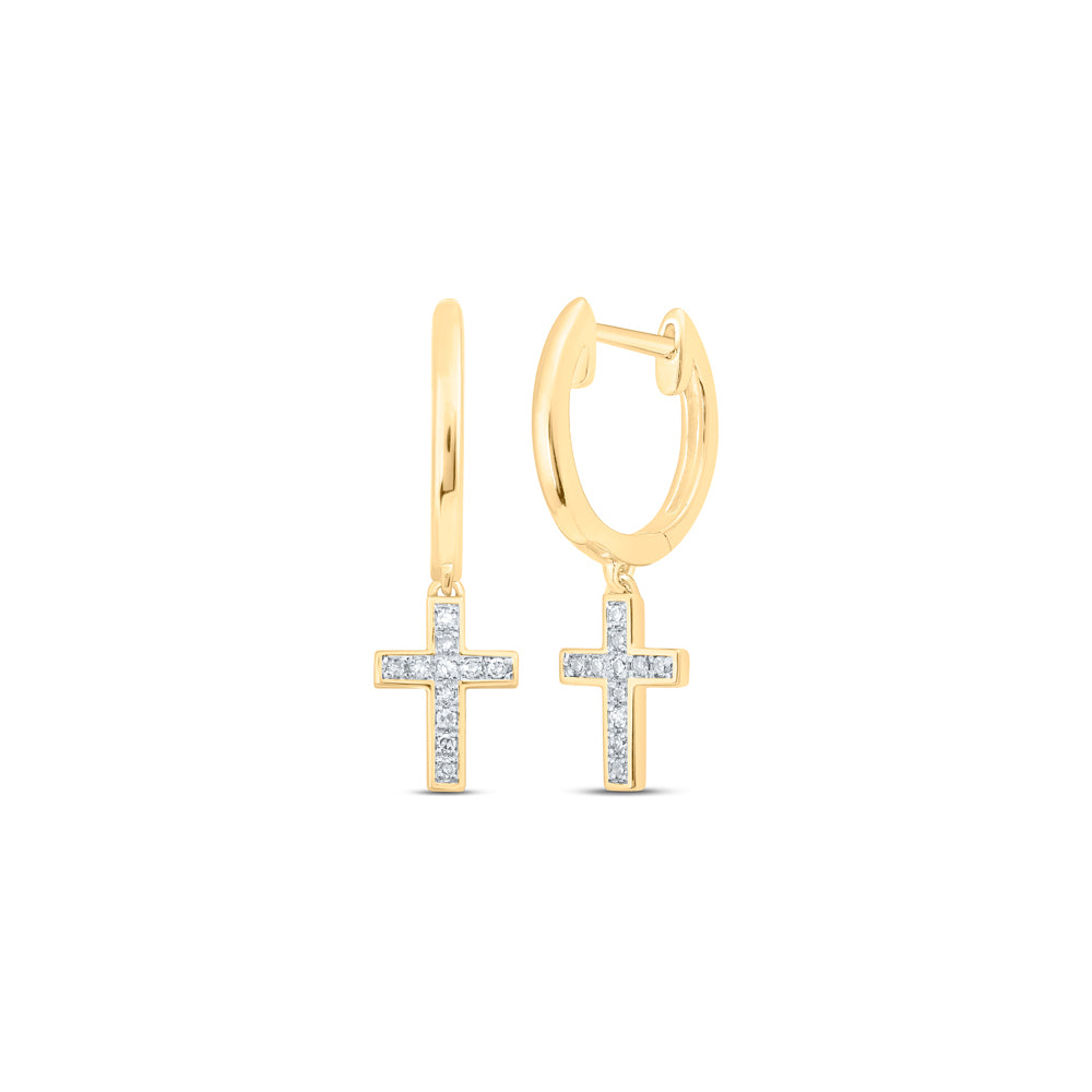 1/20CTW-DIA NK CROSS HOOPS EARRING