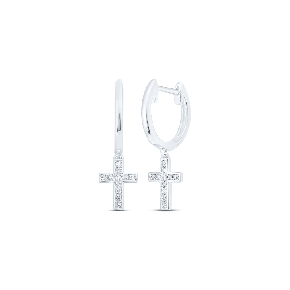 1/20CTW-DIA NK CROSS HOOPS EARRING