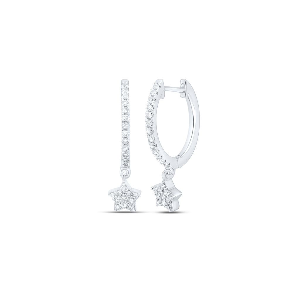 1/5CTW-DIA NK STAR HOOPS EARRING