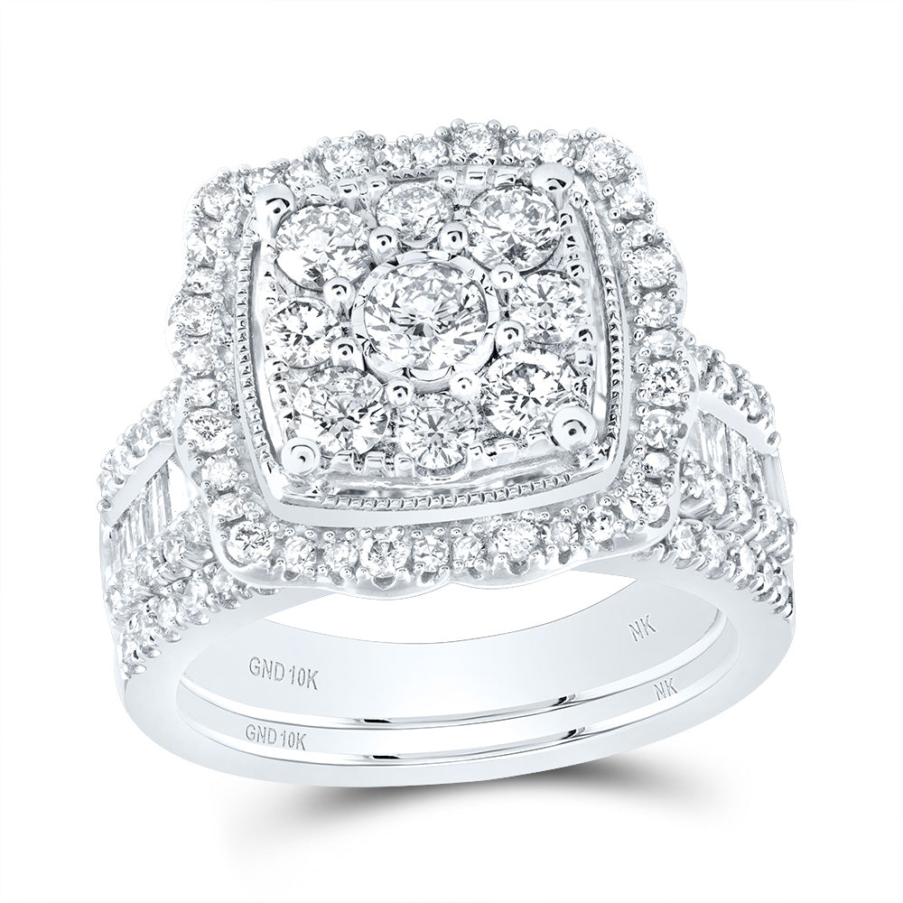 2 CTW-DIA NK 1/5CT-CRD BRIDAL SET