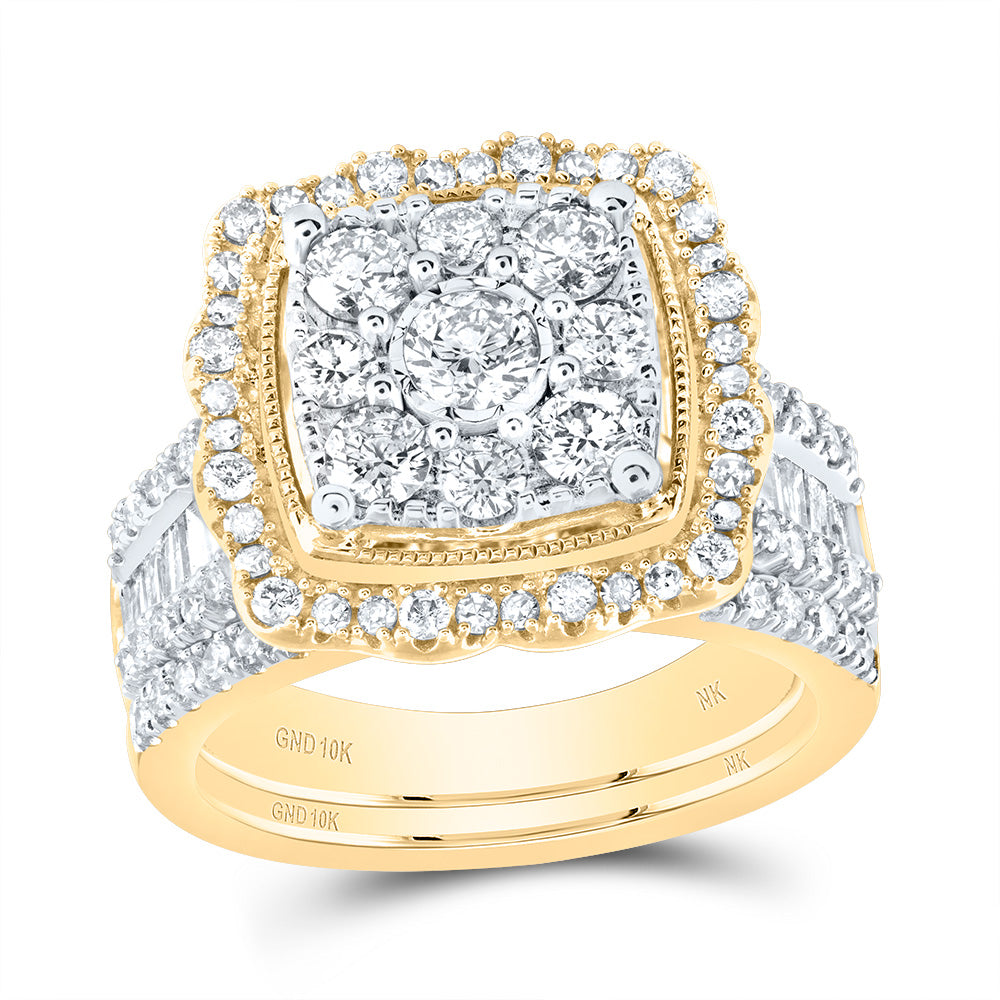 2 CTW-DIA NK 1/5CT-CRD BRIDAL SET