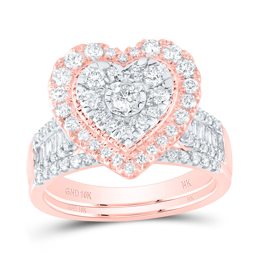 1 1/4CTW-DIA NK HEART BRIDAL SET