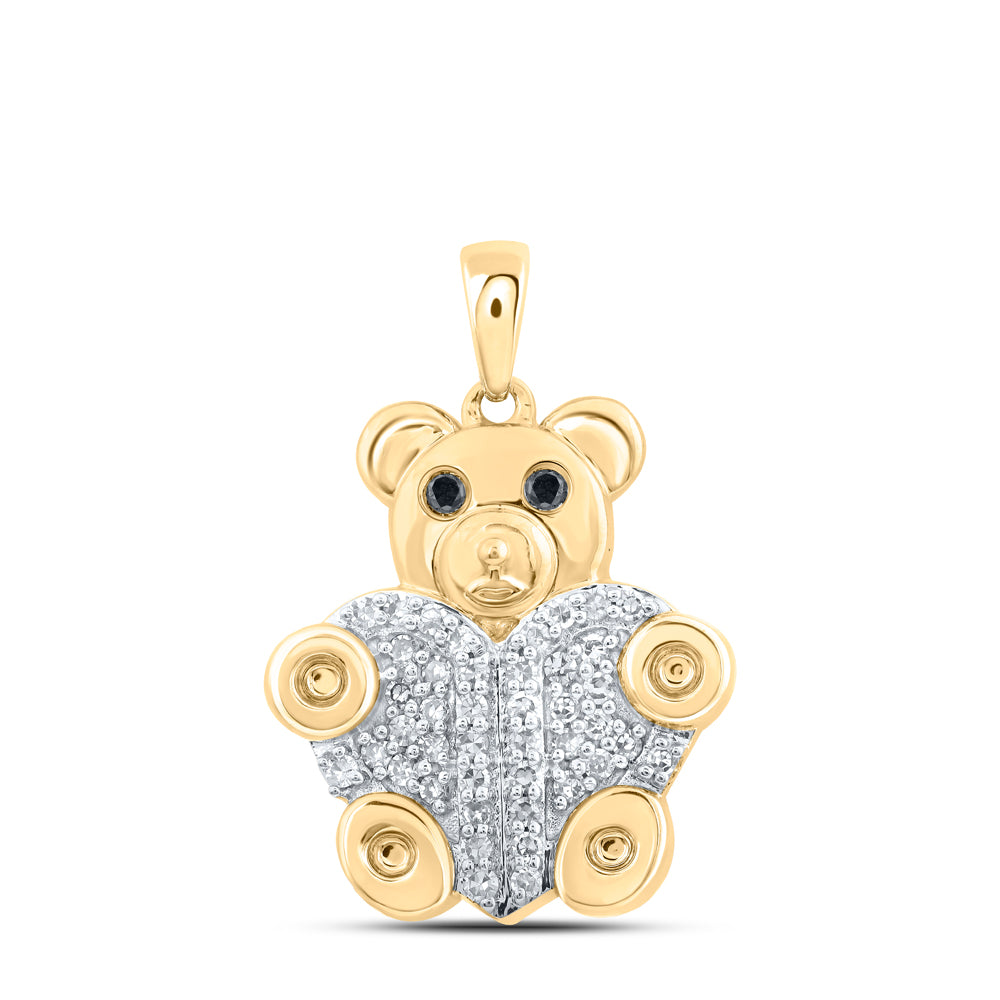 1/5CTW-DIA NK TEDDY BEAR PENDANT