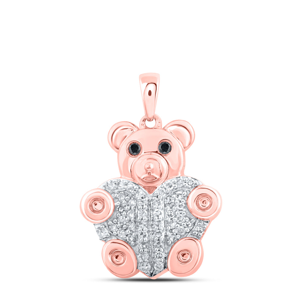 1/5CTW-DIA NK TEDDY BEAR PENDANT