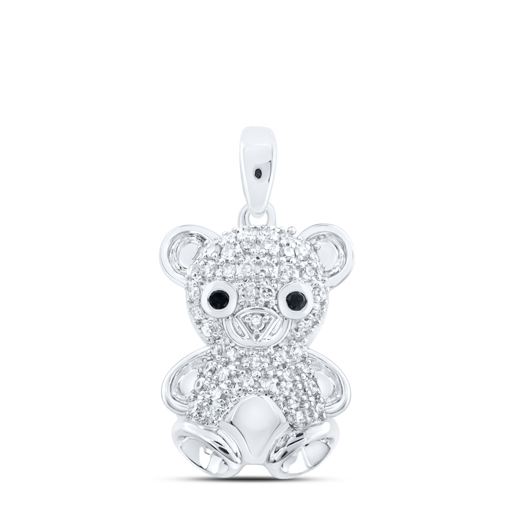 1/5CTW-DIA NK TEDDY BEAR PENDANT