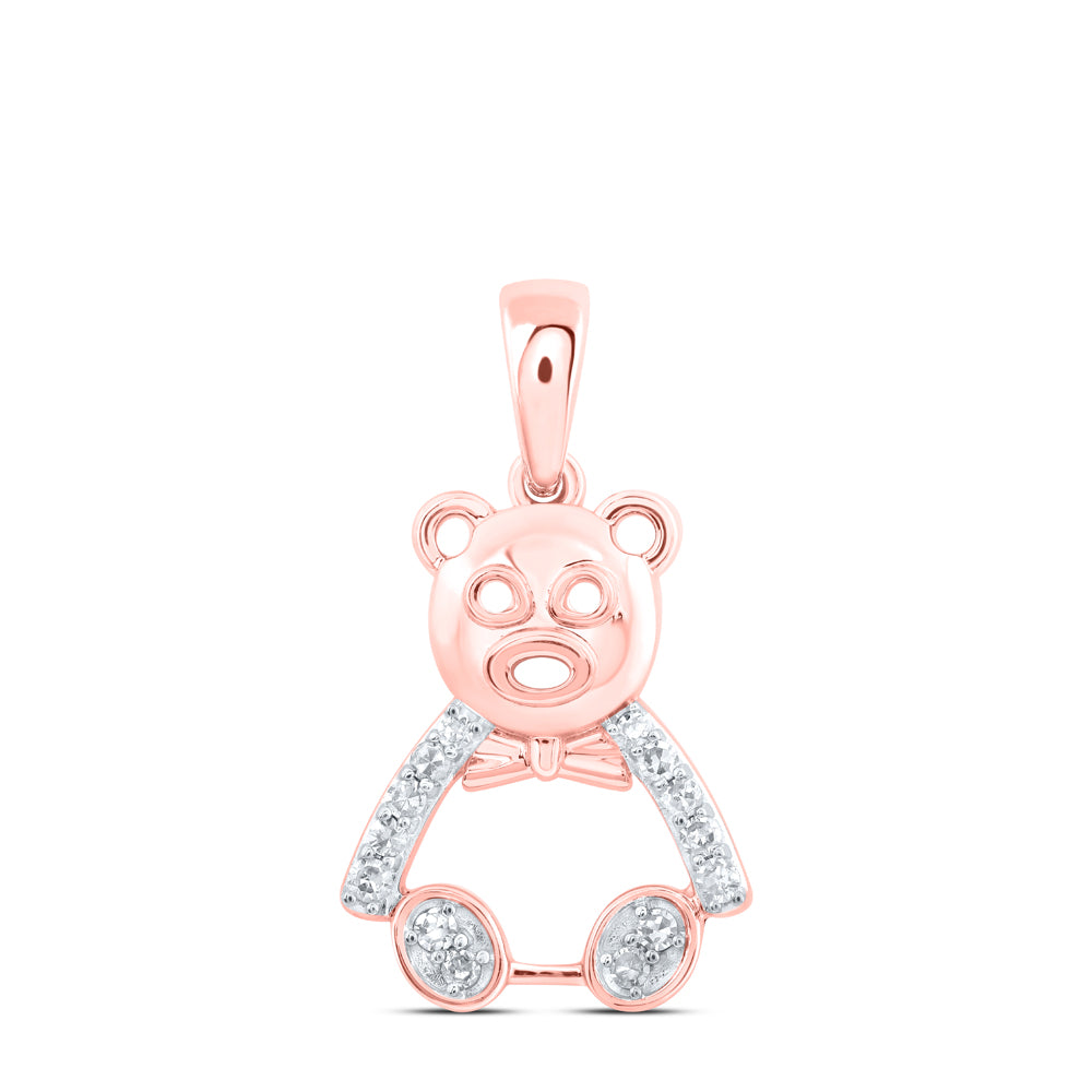 1/10CTW-DIA NK TEDDY BEAR PENDANT