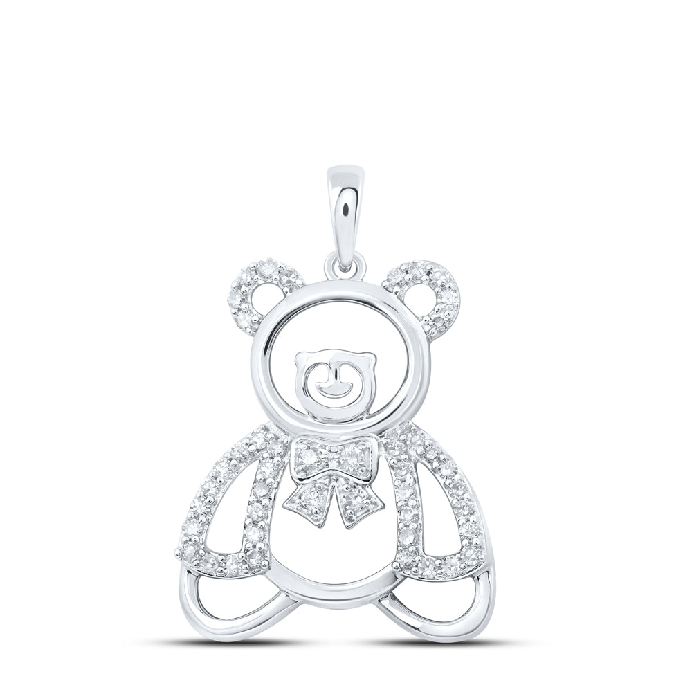 1/5CTW-DIA NK TEDDY BEAR PENDANT