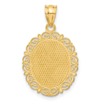 Load image into Gallery viewer, 14k Solid Satin Polished Capricorn Zodiac Oval Pendant
