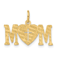 Load image into Gallery viewer, 14k Polished MOM with Cross Charm
