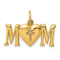 Load image into Gallery viewer, 14k Polished MOM with Cross Charm
