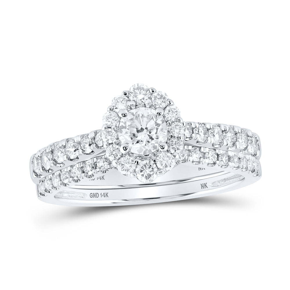 1CTW-DIA NK 1/3CT-CRD BRIDAL SET CERT