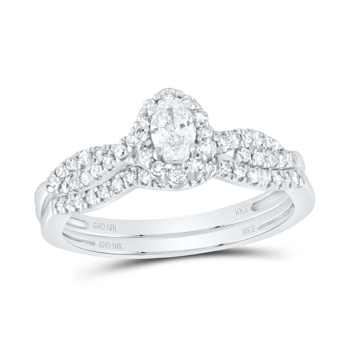 1/2CTW-DIA NKE 1/5CT-COVAL BRIDAL SET SINGLE HALO