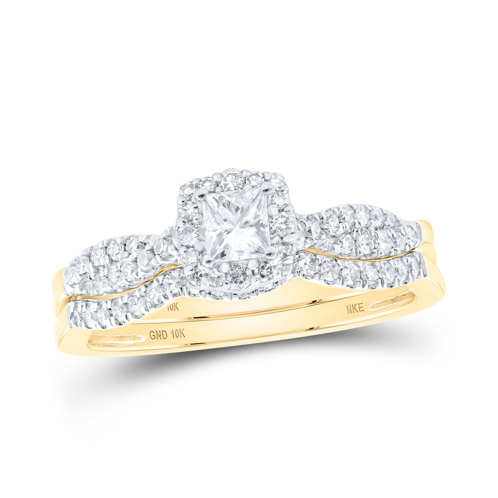 1/2CTW-DIA NKE 1/5CT-CPR BRIDAL SET SINGLE HALO