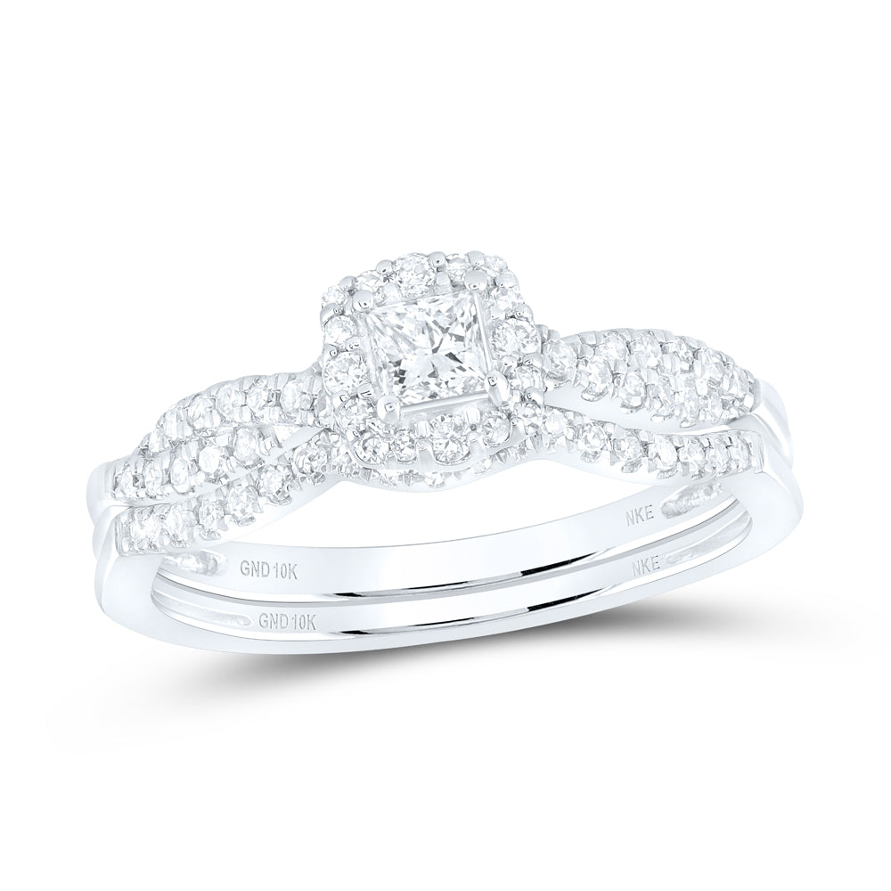 1/2CTW-DIA NKE 1/5CT-CPR BRIDAL SET SINGLE HALO