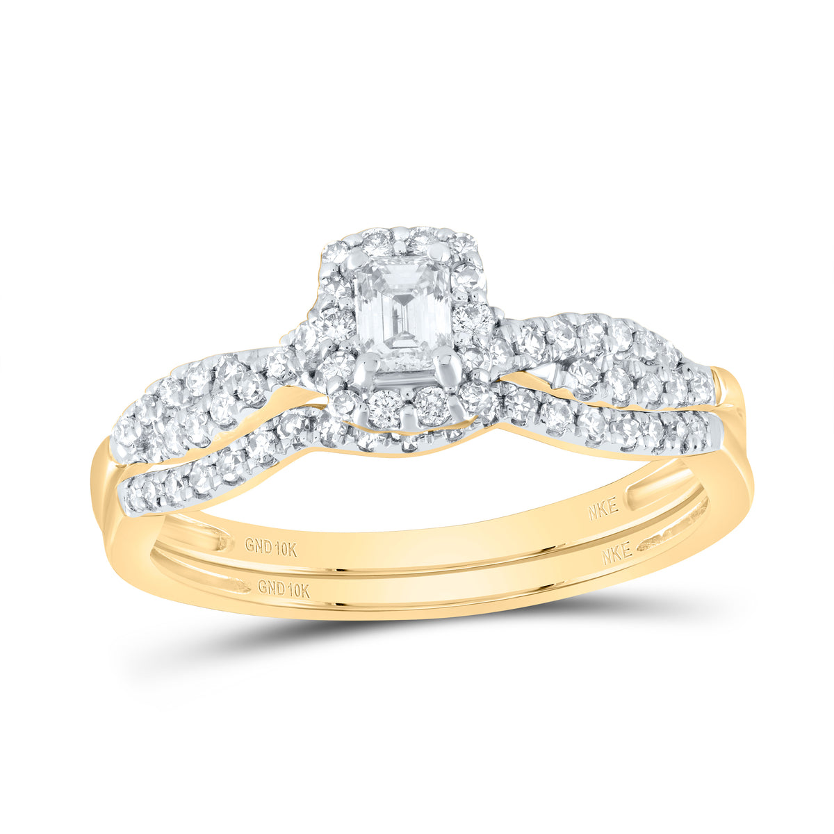 1/2CTW-DIA NKE 1/5CT-CEME BRIDAL SET SINGLE HALO