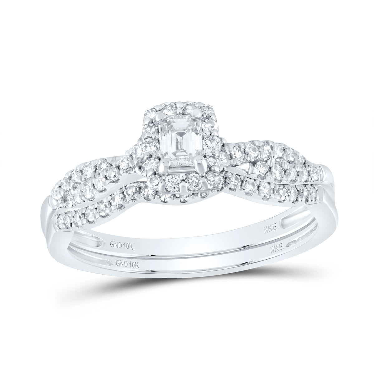 1/2CTW-DIA NKE 1/5CT-CEME BRIDAL SET SINGLE HALO