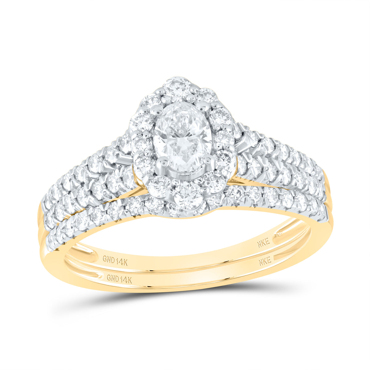 1CTW-DIA NKE 1/3CT-COVAL BRIDAL SET SINGLE HALO