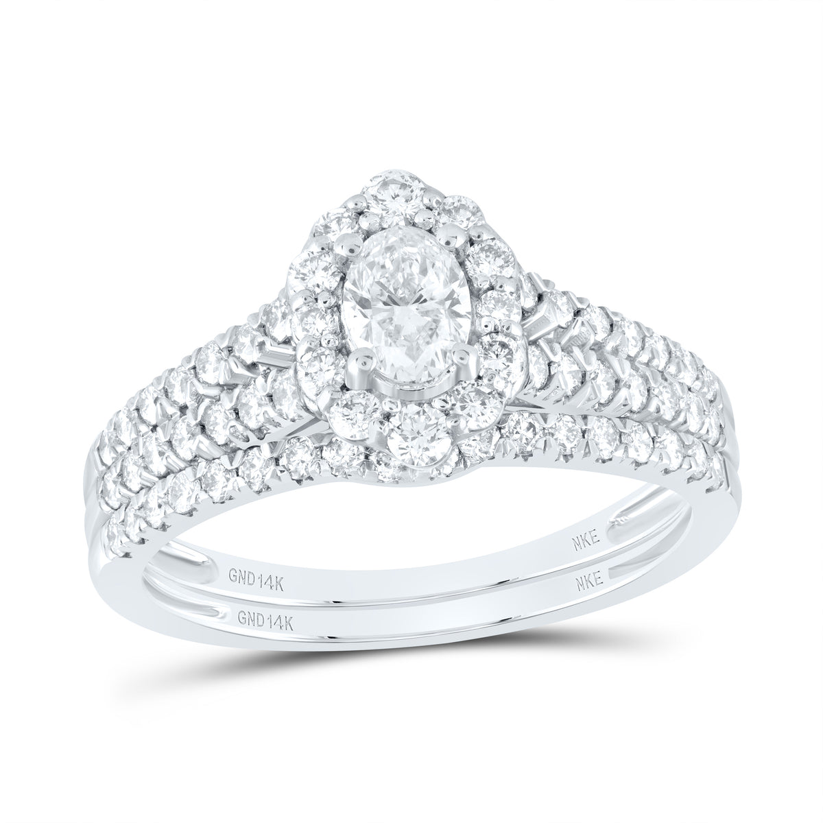 1CTW-DIA NKE 1/3CT-COVAL BRIDAL SET SINGLE HALO