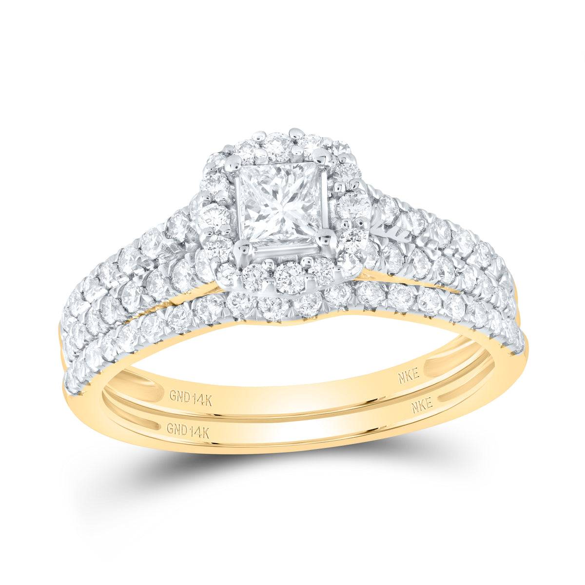 1CTW-DIA NKE 1/3CT-CPR BRIDAL SET SINGLE HALO