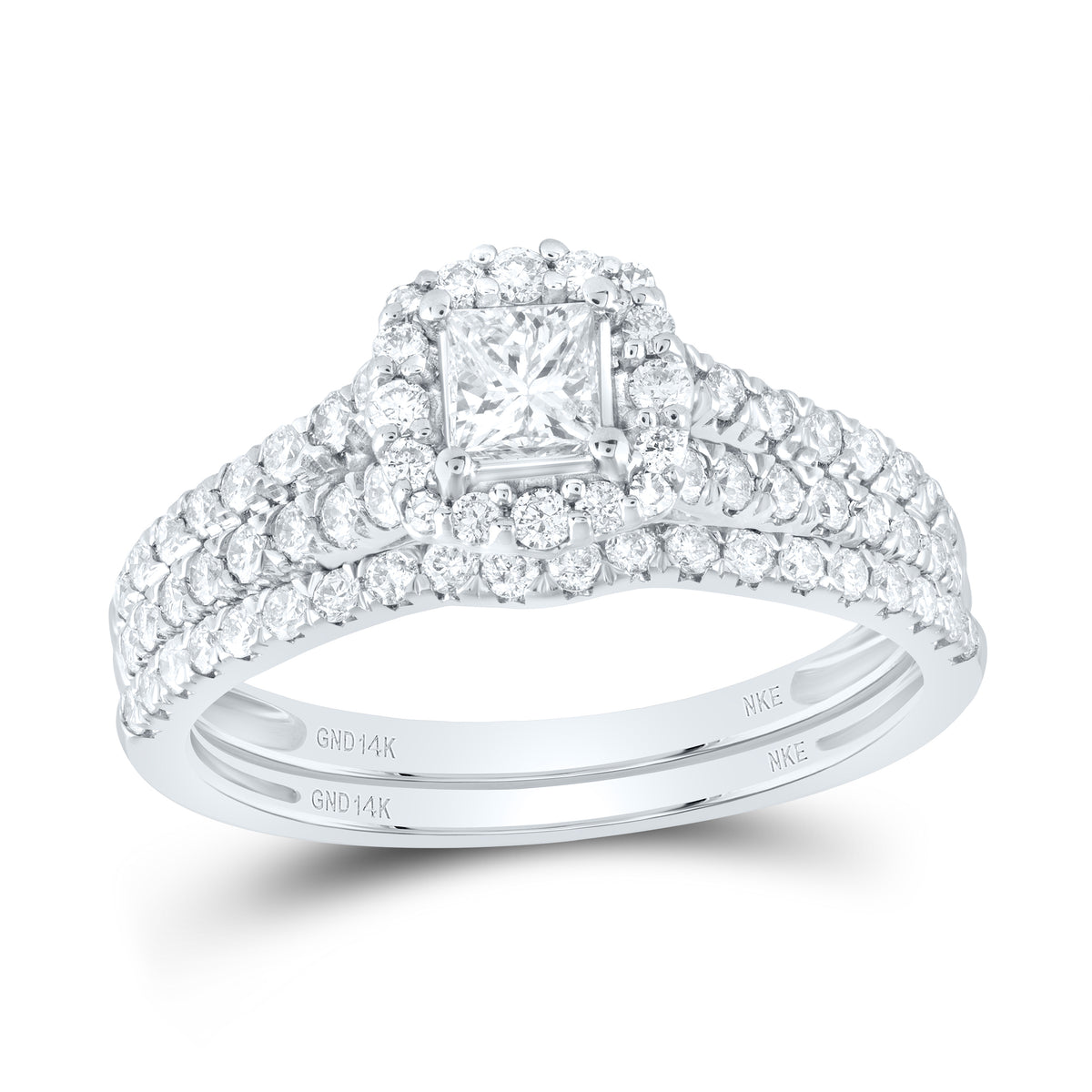 1CTW-DIA NKE 1/3CT-CPR BRIDAL SET SINGLE HALO