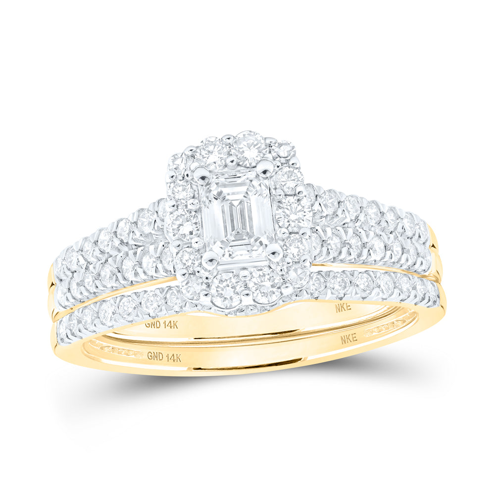 1CTW-DIA NKE 1/3CT-CEME BRIDAL SET SINGLE HALO