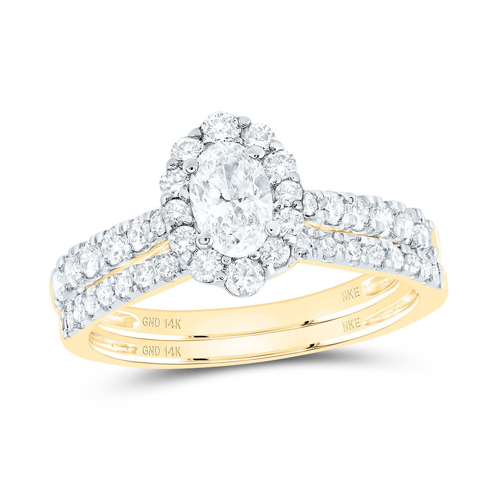 1CTW-DIA NKE 1/3CT-COV  BRIDAL SET SINGLE HALO