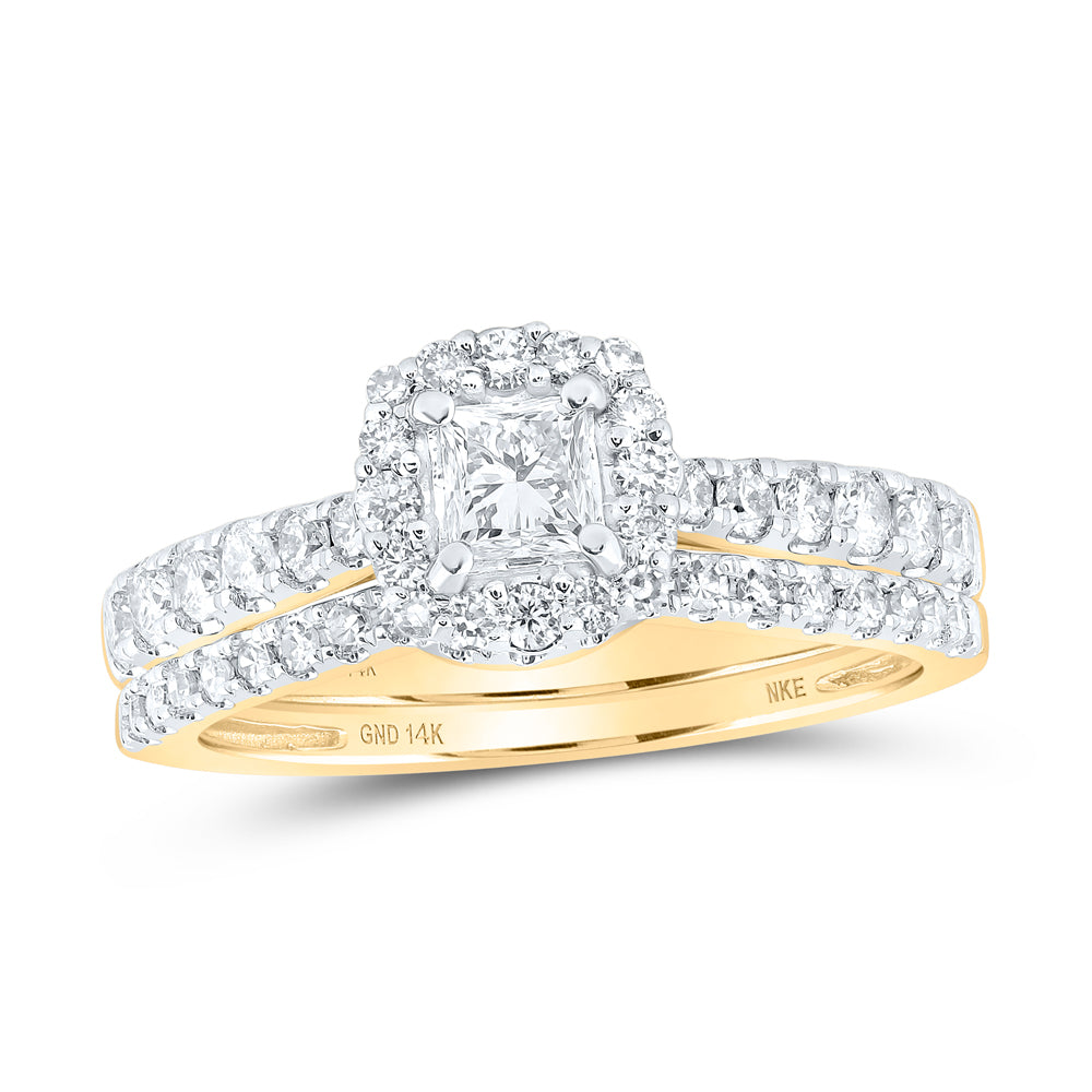 1CTW-DIA NKE 1/3CT-CPR  BRIDAL SET SINGLE HALO